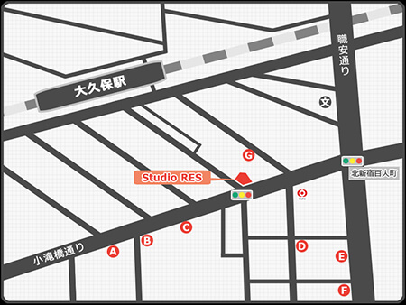 スタジオレス駐車場地図